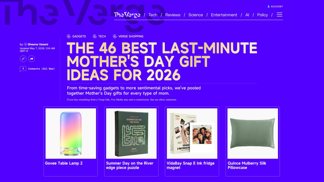 VidaBay featured in The Verge’s Mother’s Day gift guide