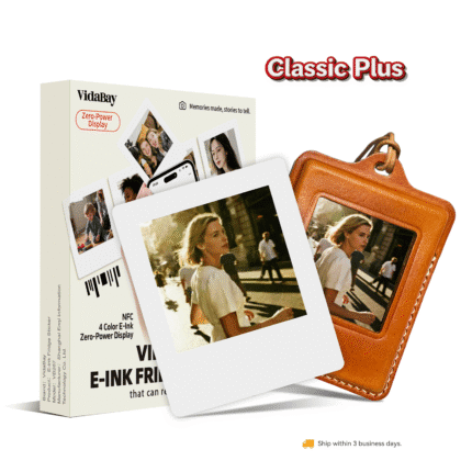 E-Ink Fridge Magnet & Genuine Leather Case