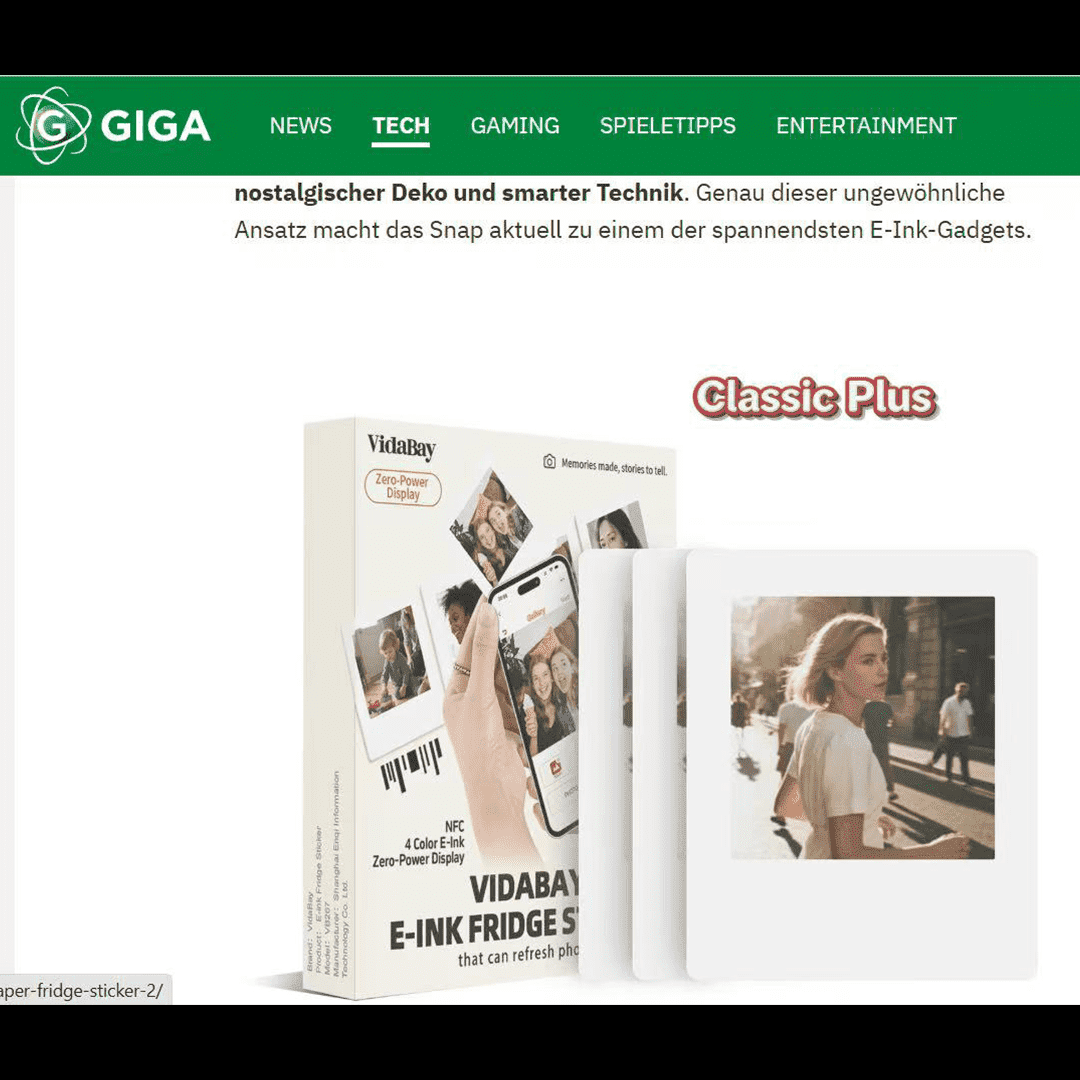 Latest Review of VidaBay Snap by Germany's Leading GIGA.de