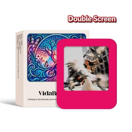 VidaBay Duo – Dual-Sided E-Ink Display | Red & Blue